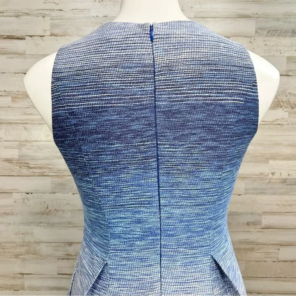 Shoshanna Revolve Helena Ombre Tweed Dress Size 0 Blue with Pockets Fit & Flare - Picture 10 of 15